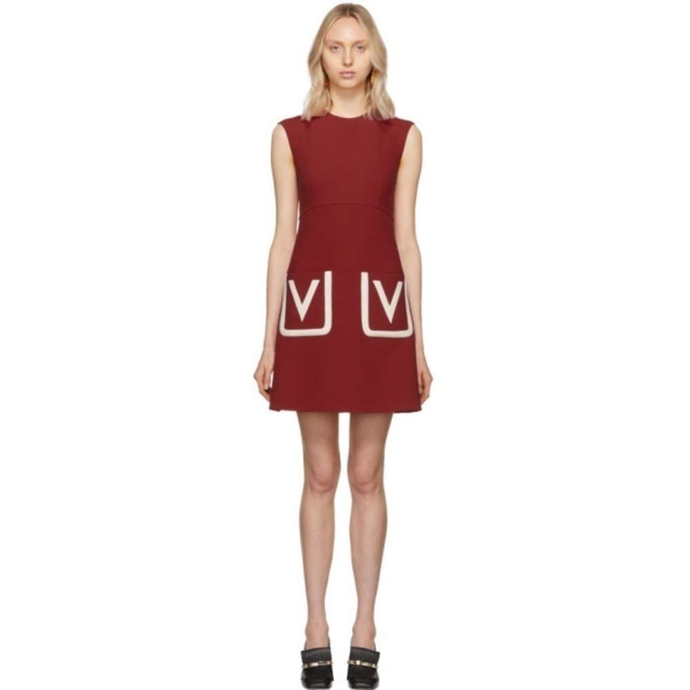 Valentino Red Virgin Wool Mini Skirt High Waist Size 2